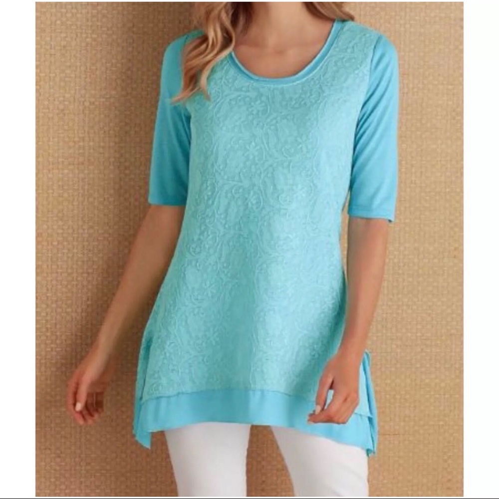 Soft Surroundings Endless Summer Tunic Light Blue